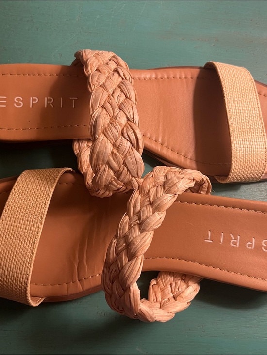 Esprit Shoes - Esprit Women’s Braided Strap Slide Sandals in Tan Peach